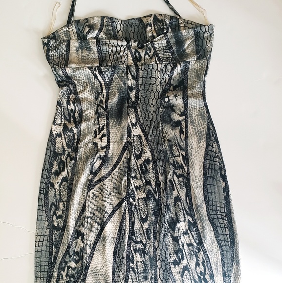 Snake Print Convertible Halter/Tube Top Dress - Picture 2 of 7